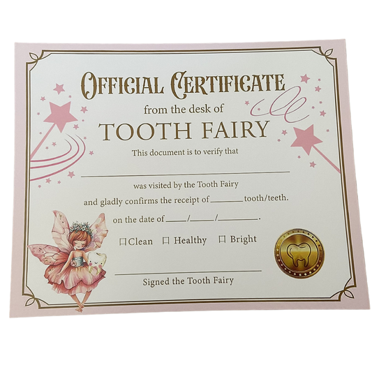 Tooth Fairy Certificate