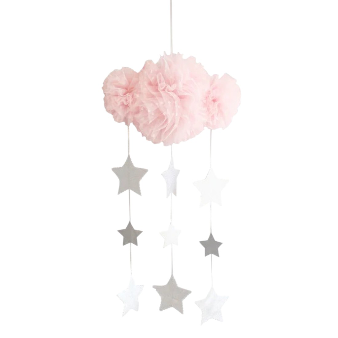 Tulle Cloud Mobile - Pale Pink & Silver