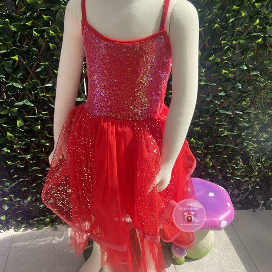 Twinkling Christmas Red Fairy Dress