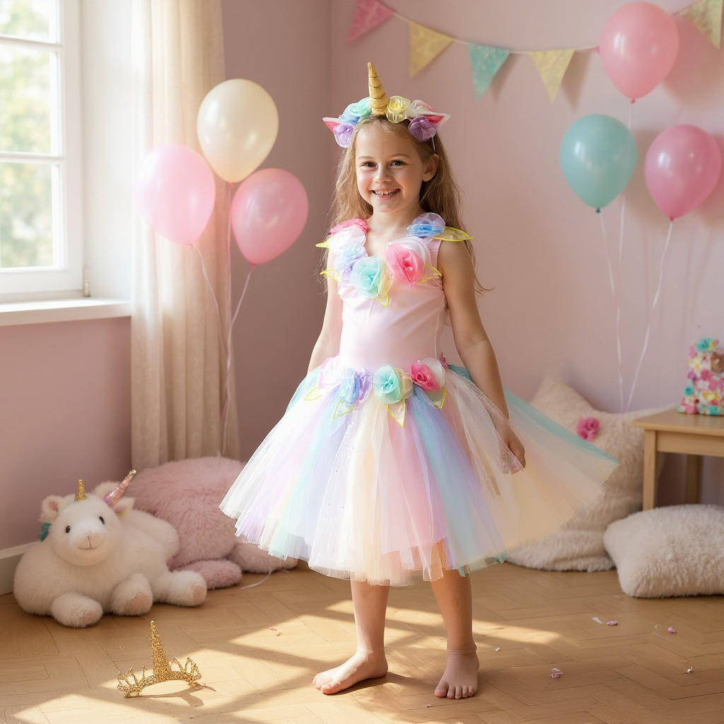 unicorn fairy dress rainbow fairy dress and wings 5-6 – Dilly Dally Kids main image 0
