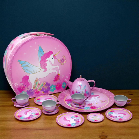 Unicorn Rainbow 15 Piece Tin Tea Set