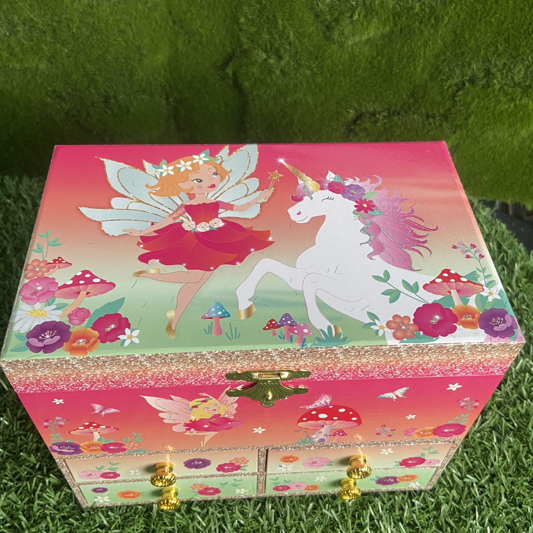 Unicorn & The Pixie Fairy Large Musical Jewellery Box