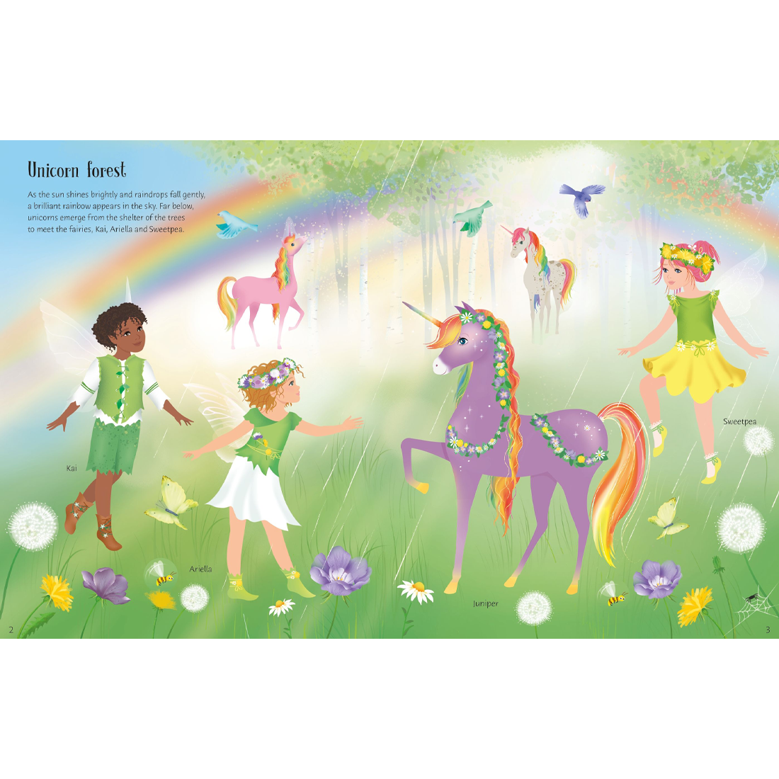 Usborne Sticker Dolly Dressing Rainbow Unicorns