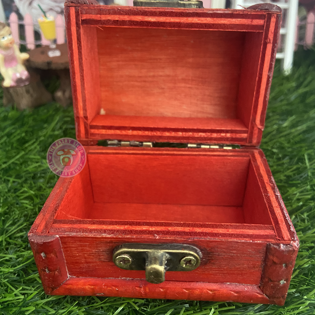 Vintage Style Miniature Wooden Treasure Chest Box
