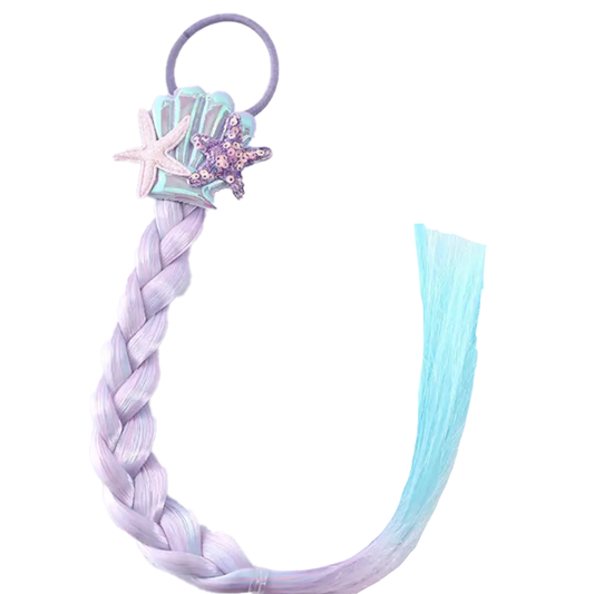 Violet and Blue Mermaid Hair Extension Pony Tail