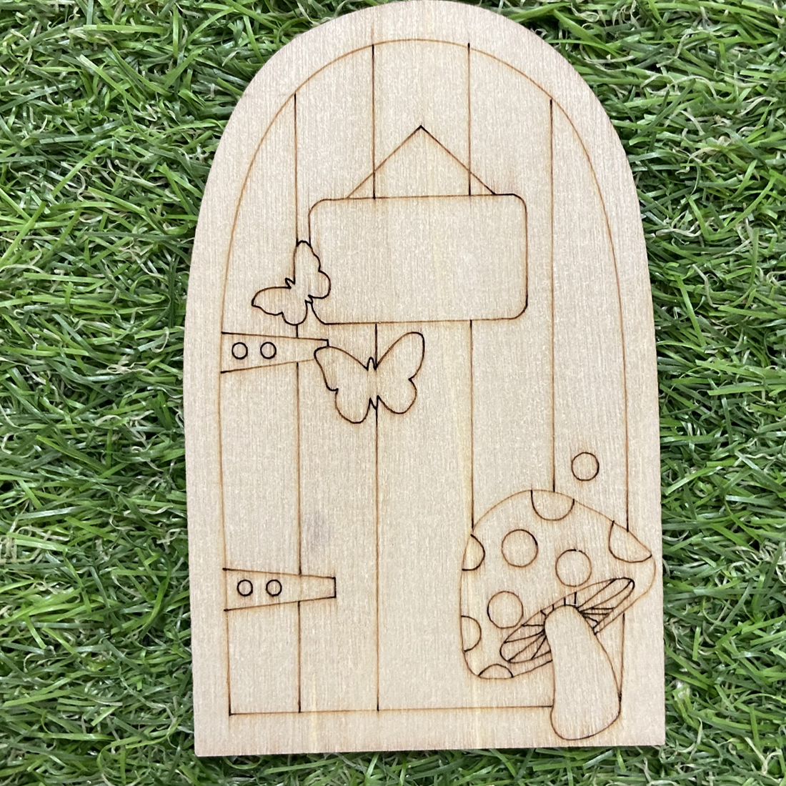 Wooden Fairy Door To Decorate.