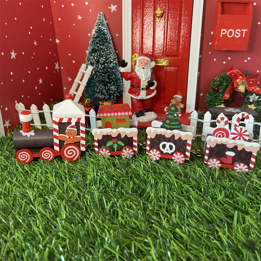 Wooden Miniature Christmas Train Set