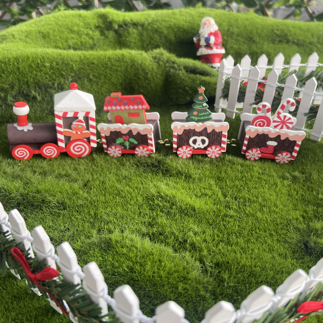 Wooden Miniature Christmas Train Set