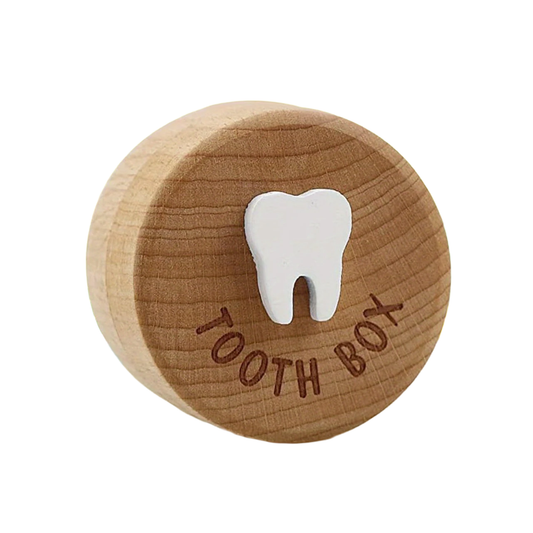 Wooden Tooth Fairy Box With White Tooth