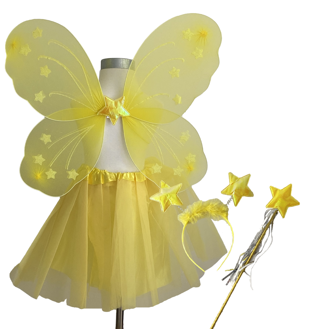 Yellow Fairy Tutu Wing Wand Headband Dress Up Set The Fairy Shop Yellow Fairy Tutu Wing Wand Headband Dress Up Set The Fairy Shop