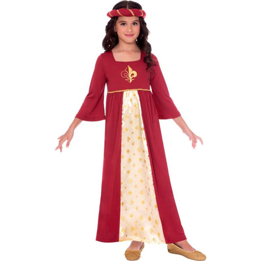 Girls Tudor Medieval Costume - Red