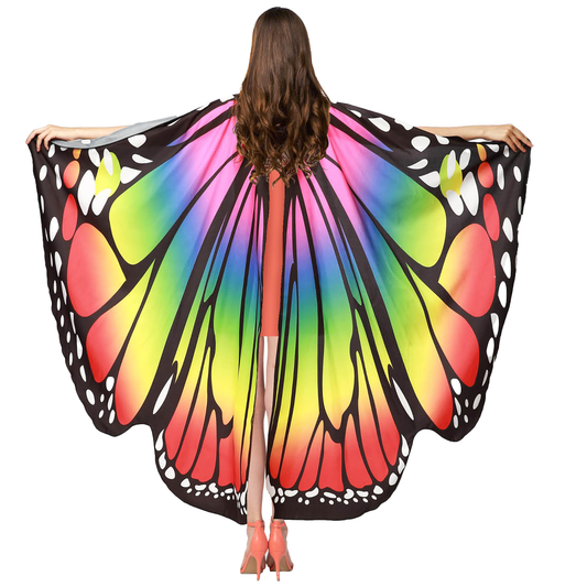 Adult Rainbow Butterfly Wings Cape