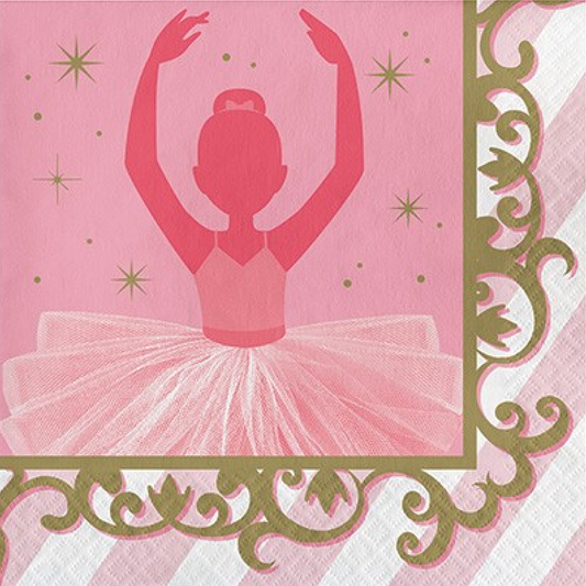 Ballerina Pink Twinkle Toes Napkins