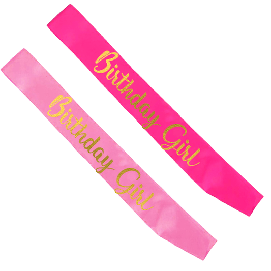 Birthday Girl Pink Satin Sash