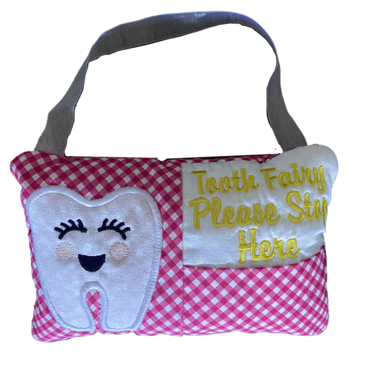 Child's Tooth Fairy Pink Hanging Pillow Cushion