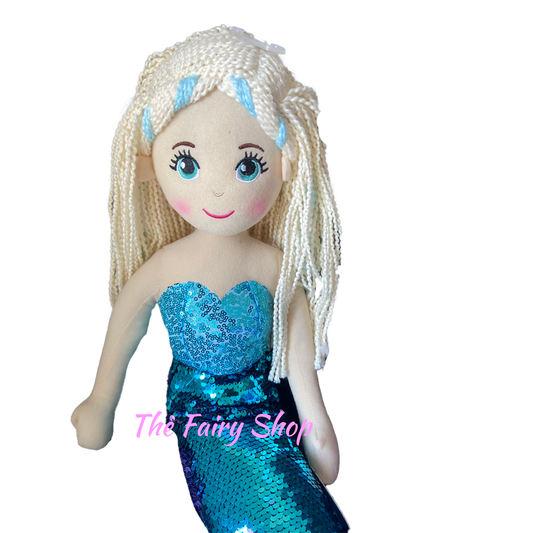 Cotton Candy Lucy The Blue Flip Sequined Mermaid Doll