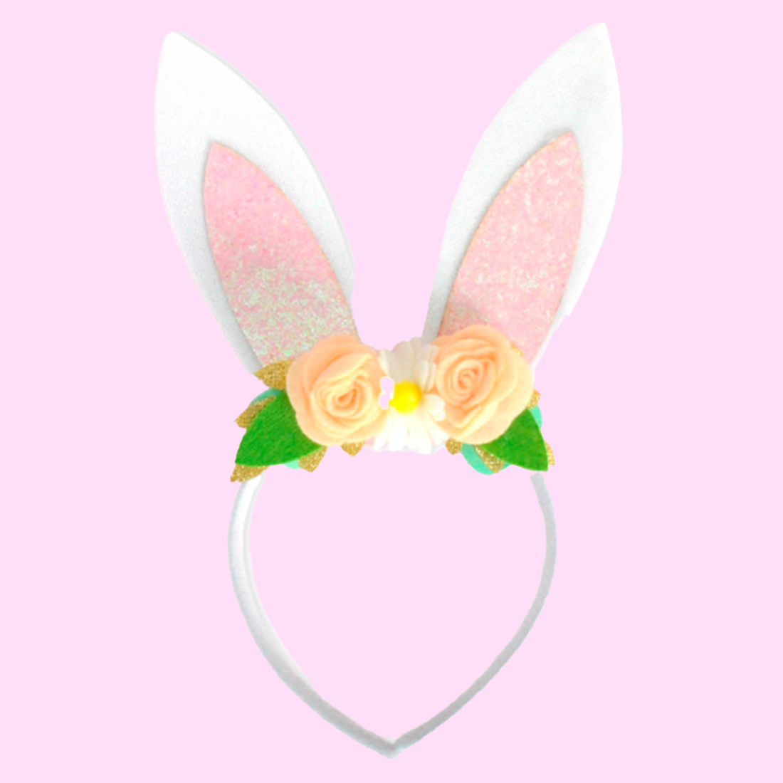 Easter Bunny Headband With Flowers