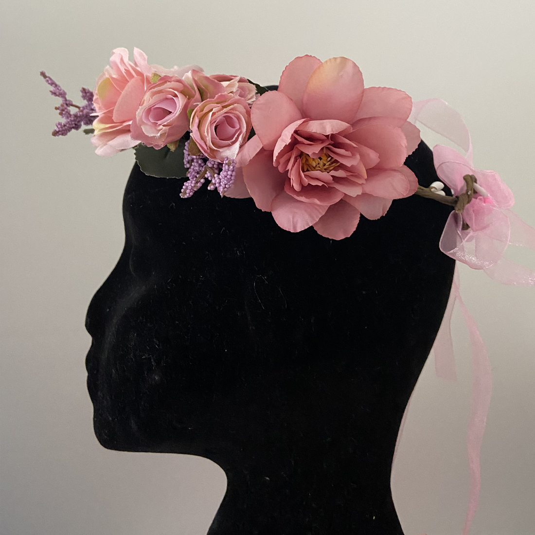 Fairy Boho Pink Floral Garland Halo