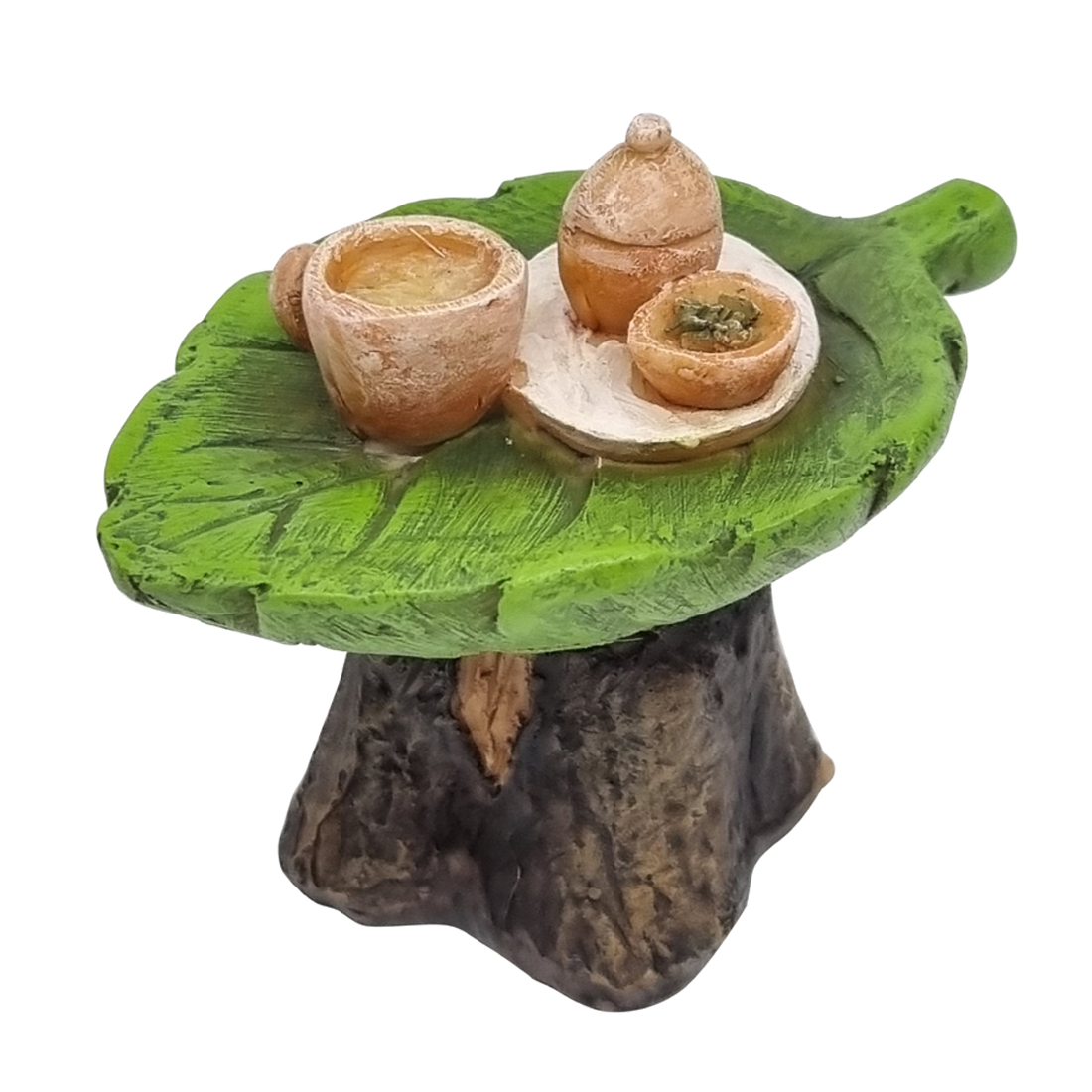 Fairy Garden Leaf Furniture 3 Piece Set Table & 2 Chairs
