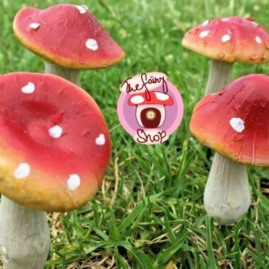 Fairy Garden Mushroom Stakes Set of Four