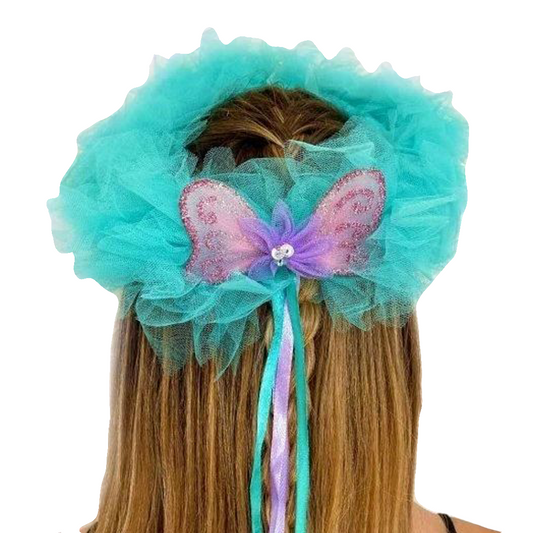 Fairy Princess Tulle Green Butterfly Garland Halo