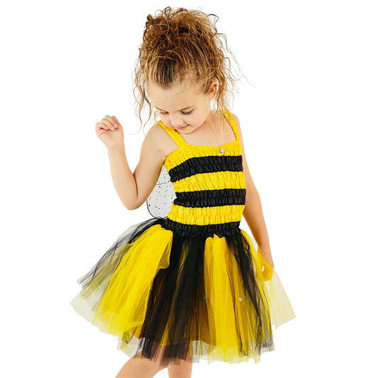 Girls Bumble Bee Fairy Dress Costume