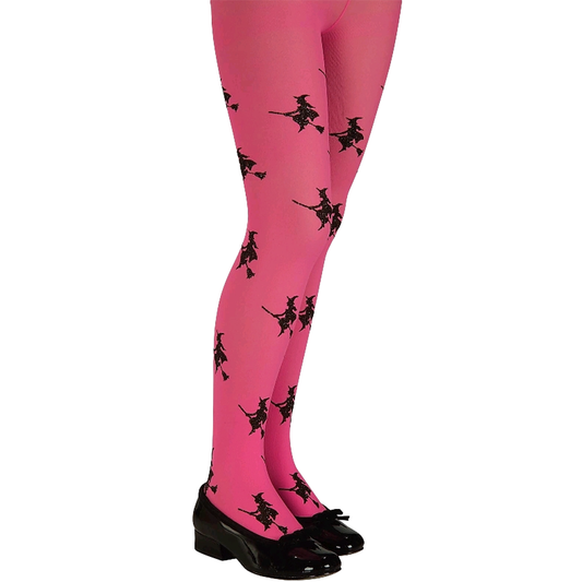 Glitter Witch Tights Pink Child Costume Accessory