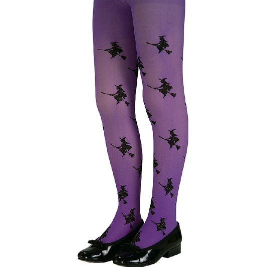 Glitter Witch Tights Purple Child Costume Accessory
