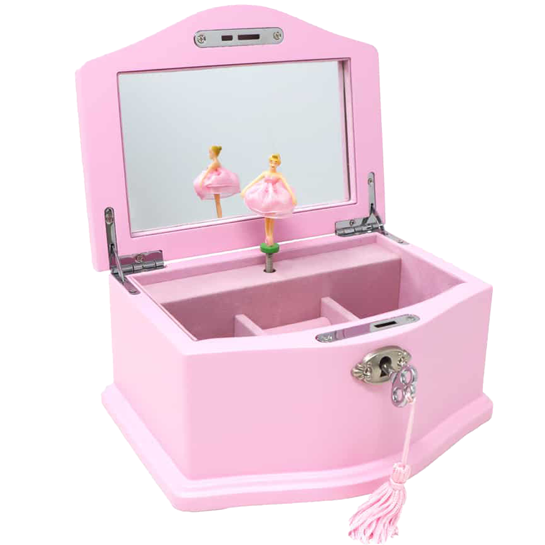Wooden Ballerina Luxury Musical Jewellery Box with Lock Key