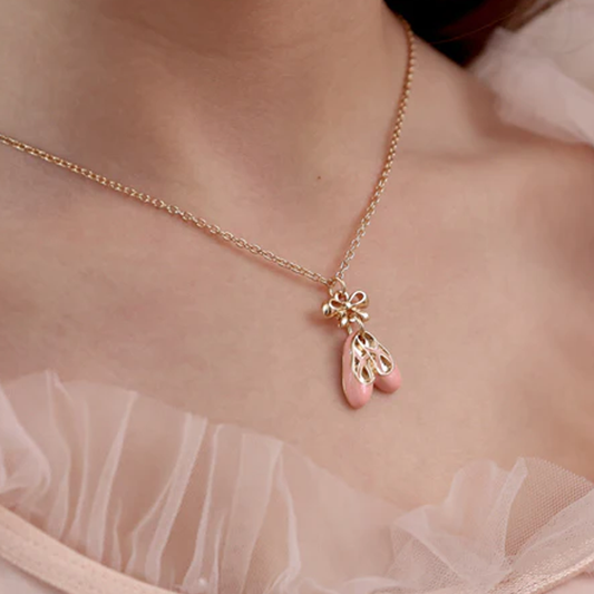 Pink Ballet Slippers Necklace by Lauren Hinkley