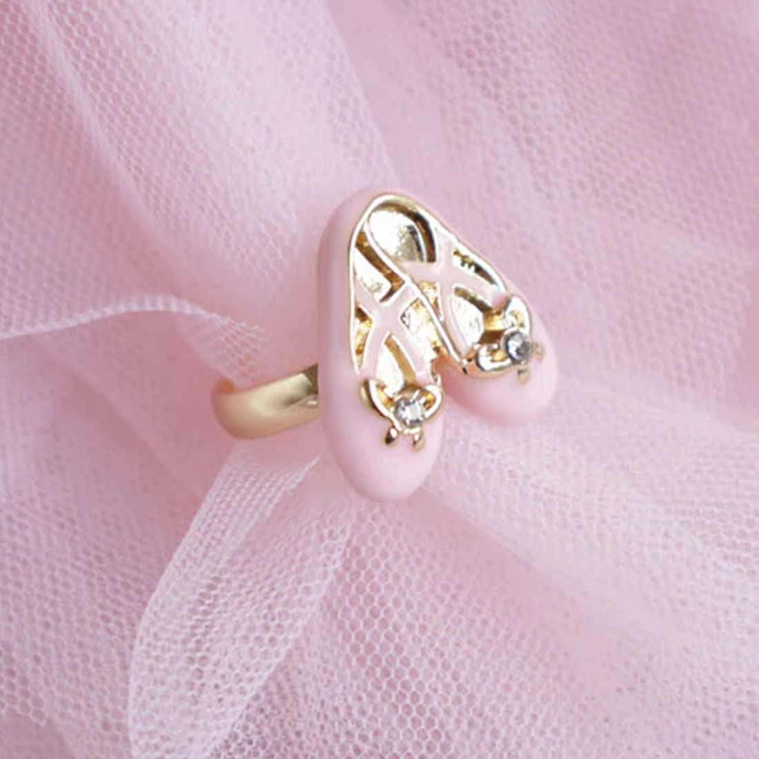 Pink Ballet Slippers Ring by Lauren Hinkley