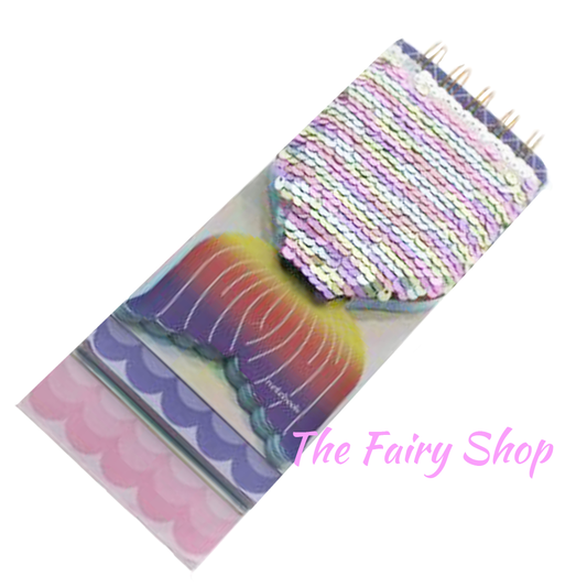 Pink Coloured Sequined Mermaid Tail Memo Pad