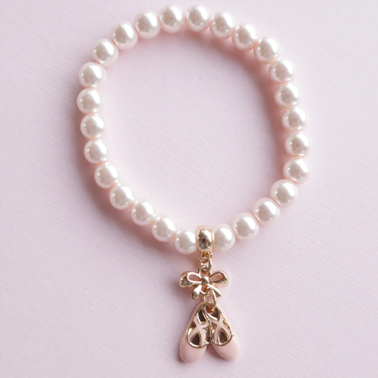 Pink Pearl Ballet Slippers Bracelet by Lauren Hinkley