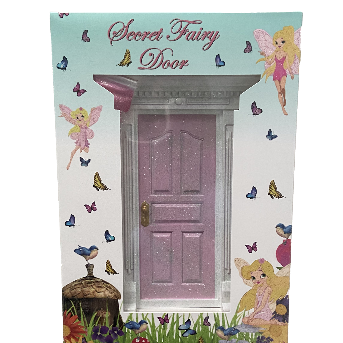 Secret Light Pink Fairy Door with Glitter