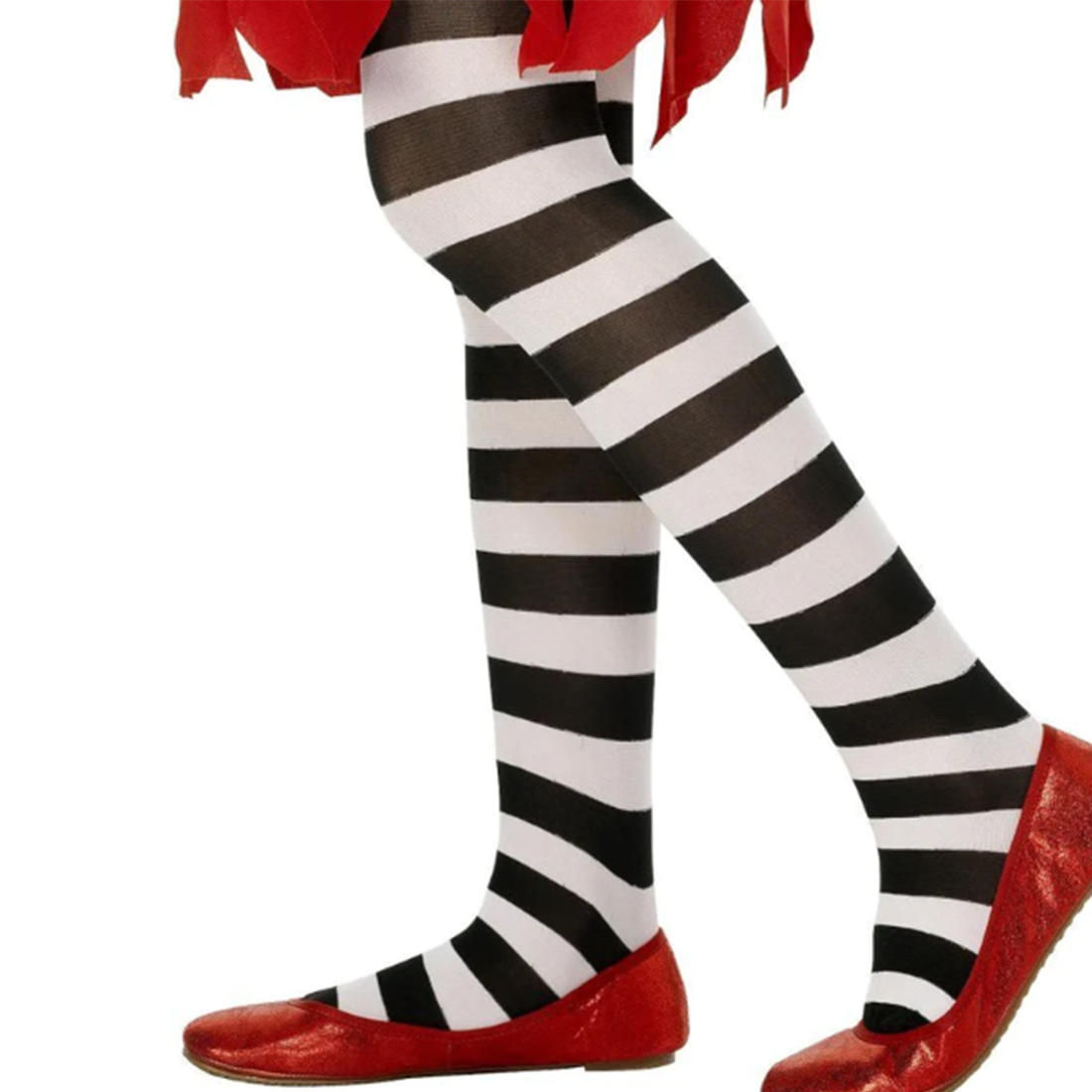 Tights Black and White Striped Age 6 12