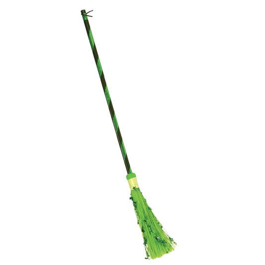 Witch Broom Metallic Green - Halloween Costume Accessory