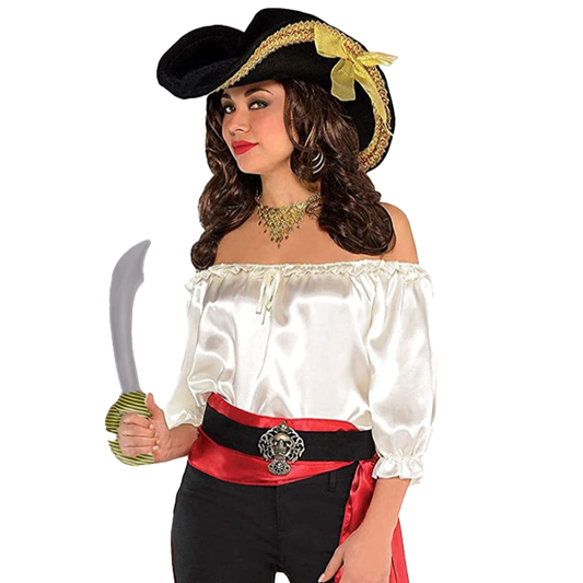 Womens Ivory Pirate Blouse