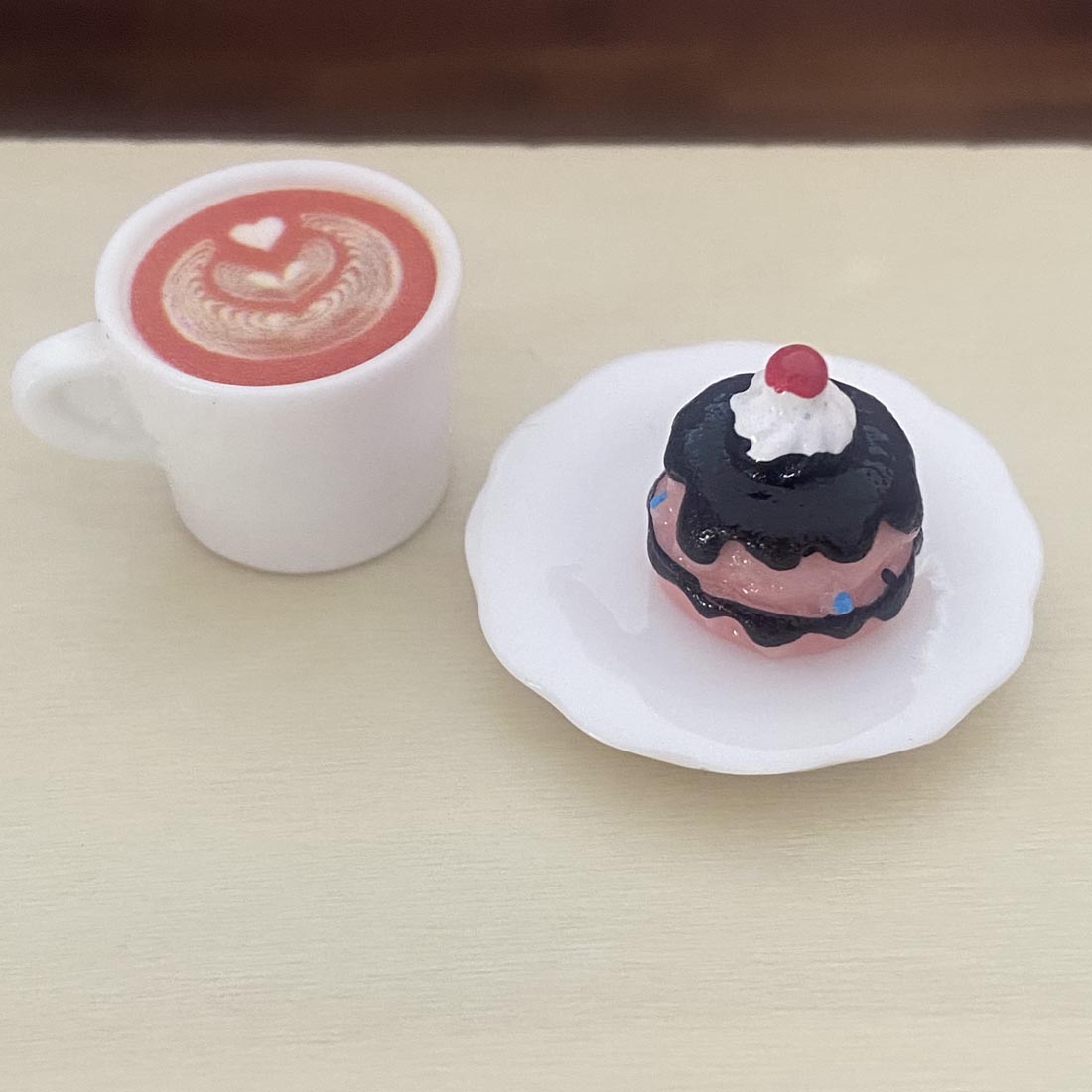 1:12 Scale Coffee & Cake Slice 3 Piece Set