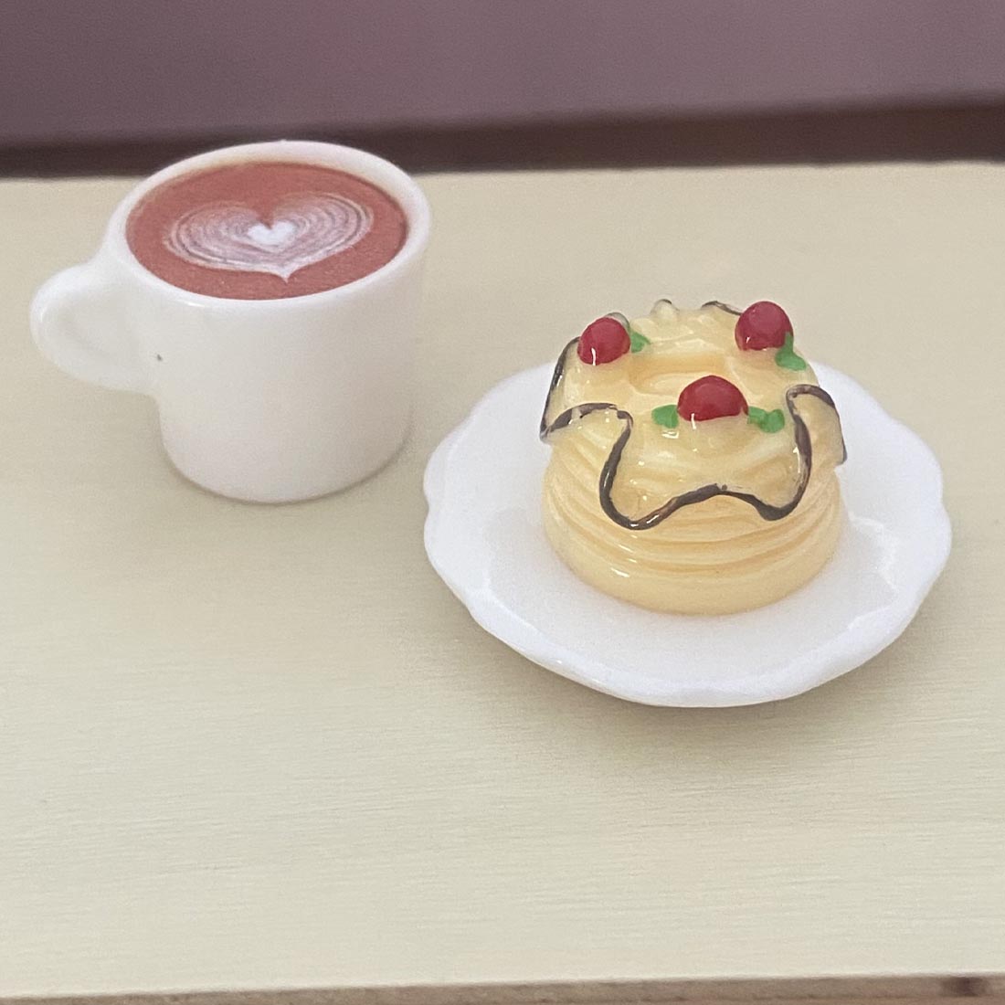 1:12 Scale Coffee & Cake Slice 3 Piece Set