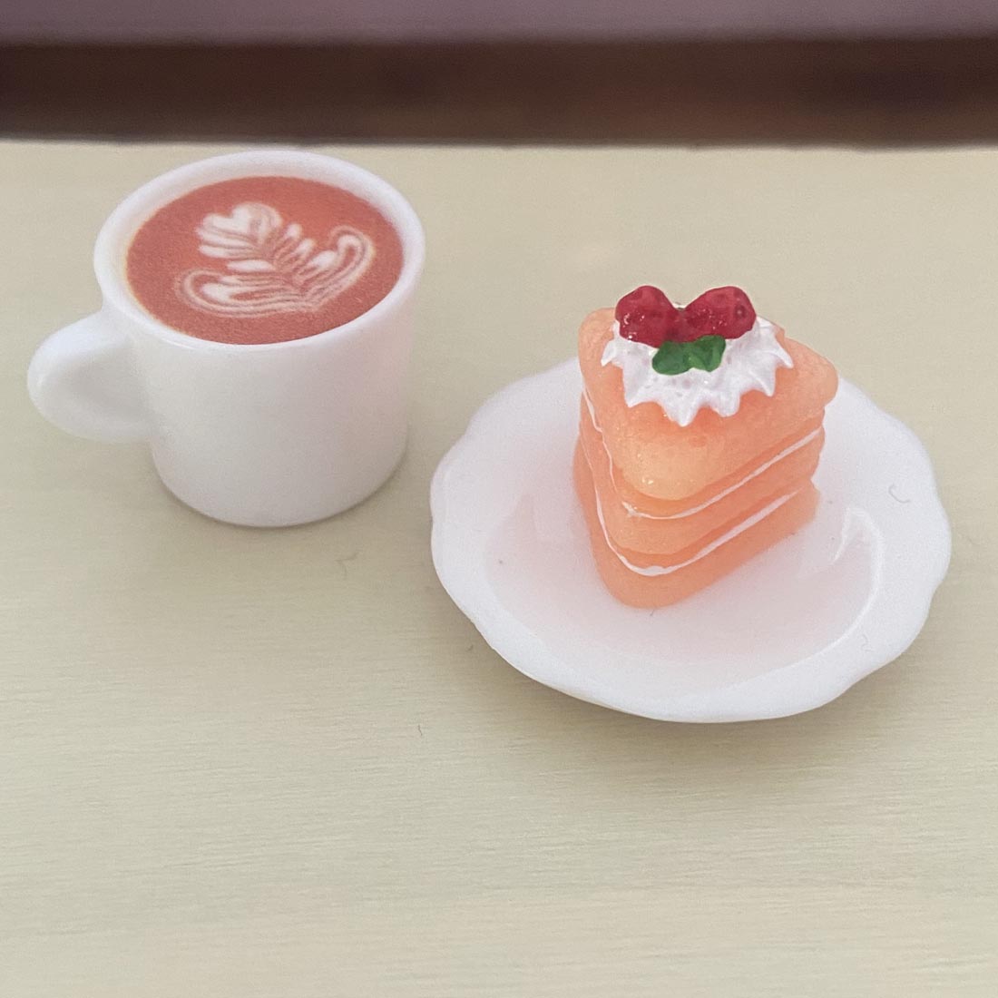1:12 Scale Coffee & Cake Slice 3 Piece Set