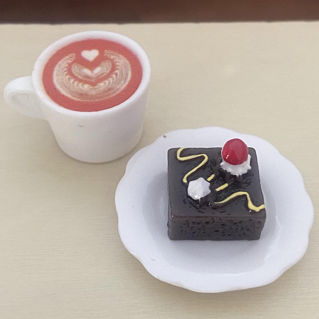 1:12 Scale Coffee & Cake Slice 3 Piece Set