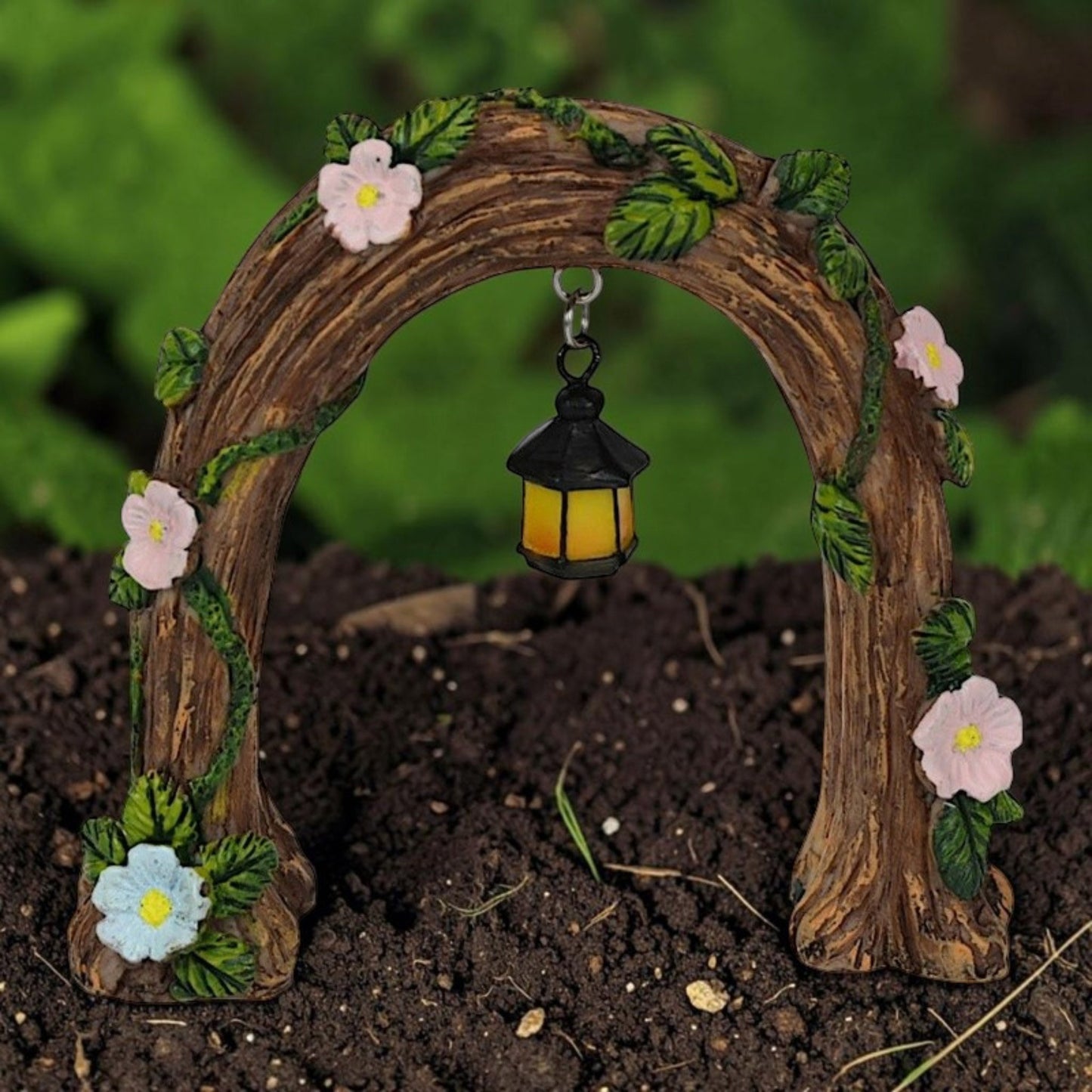 12cm Fairy Garden Arch with Hanging Lantern