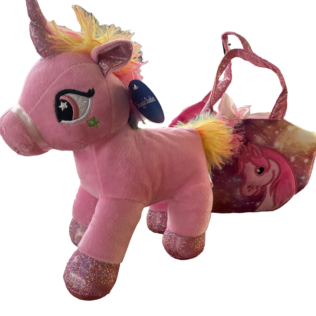 22cm  Plush Pink Unicorn Pet Carrier Handbag