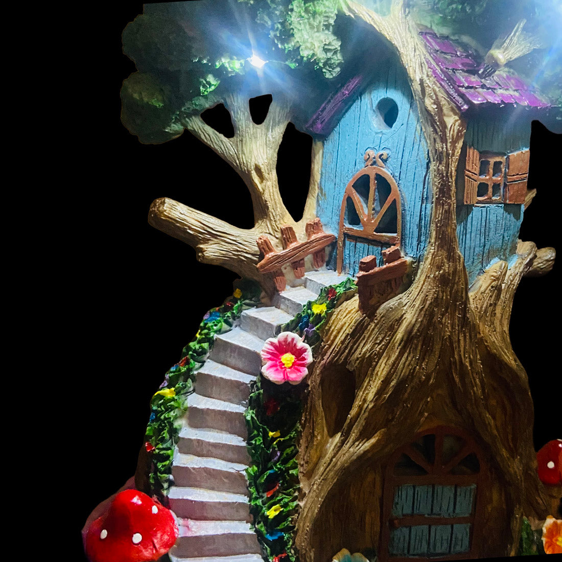 24cm Solar Fairy Garden Tree House