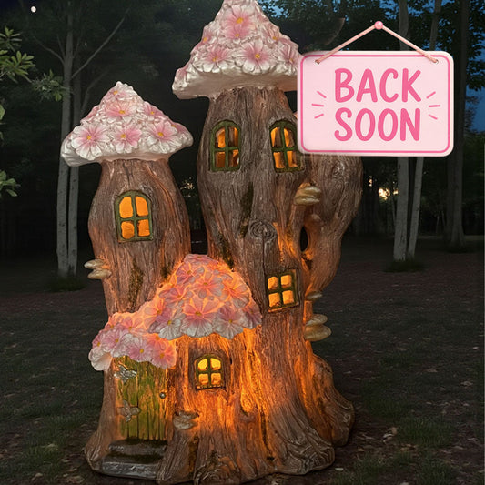 29cm Resin Solar Flower House