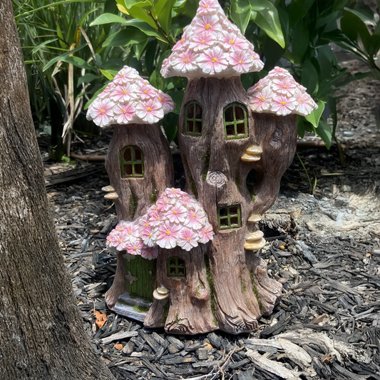 29cm Resin Solar Flower House