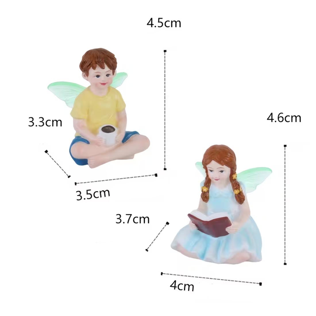 2pc Boy and Girl Fairy Figurine Set