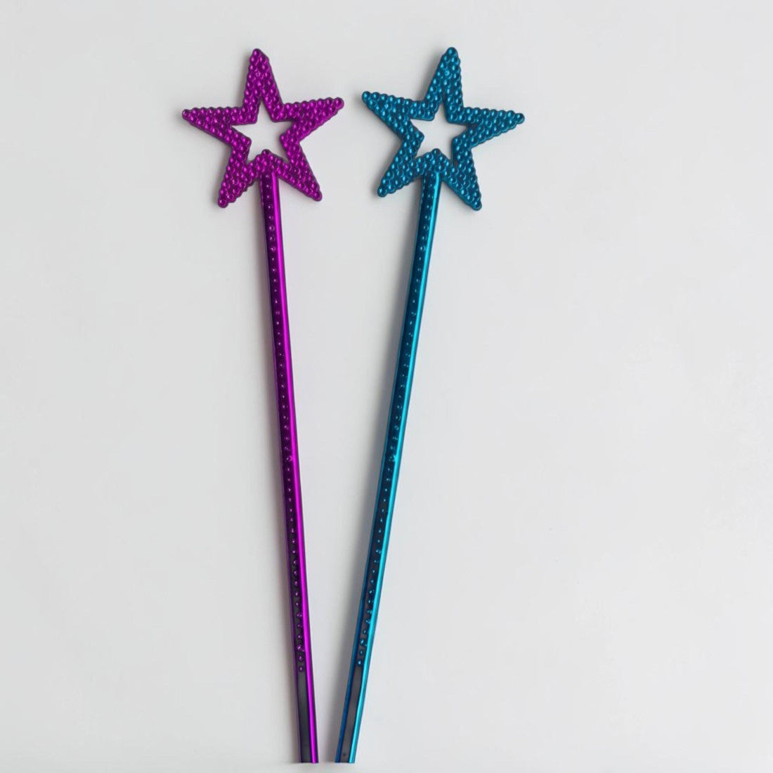 34cm Pink or Blue Shiny Plated Fairy Wand
