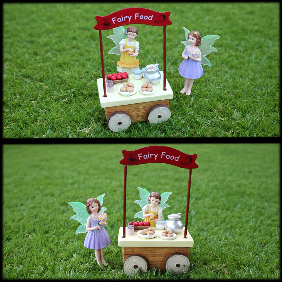 3pcs Flower Fairy Food Cart