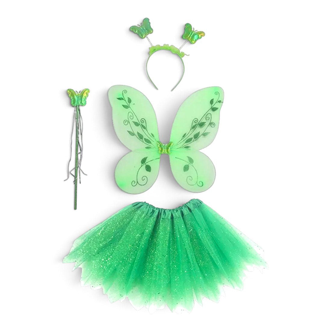 4 Piece Enchanted Fairy Green Tutu Set